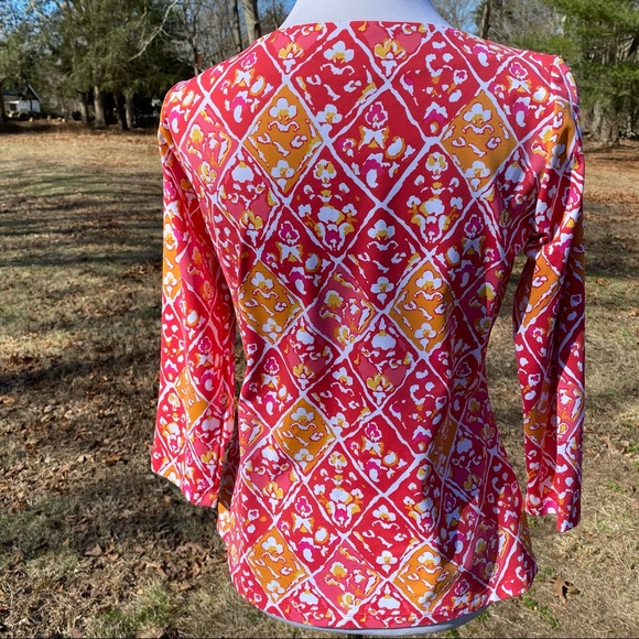 J. McLaughlin Pink and Orange Patterned Top - Picture 7 of 10